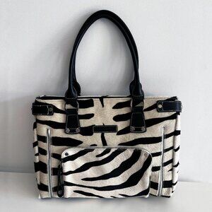 LONGCHAMP Zebra Pony Hair Leather Shoulder Bag – Rare Original